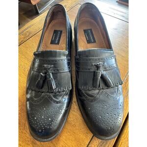 Bostonian Classics Tassel Loafers Mens 10M Black Leather Kiltie Brogue 20370